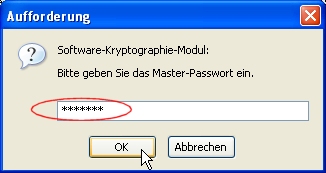 Zugriffs-Passwort eingeben